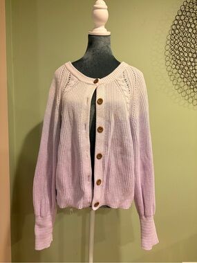 Universal Thread Lavender Chunky Knit Button Cardigan Sweater Size L